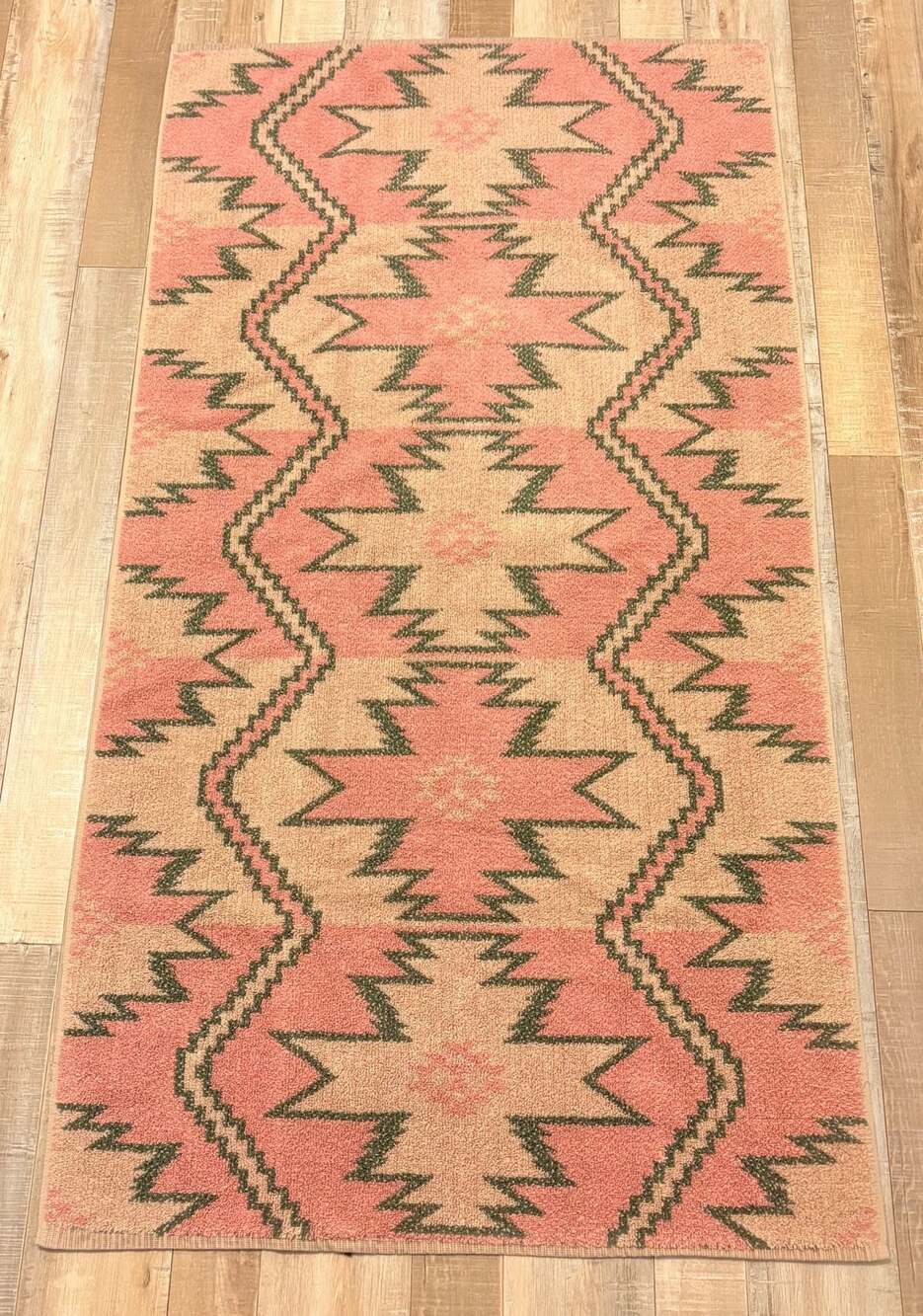 Vintage Ralph Lauren White Sands Coral Southwestern Bath Towel 27x50